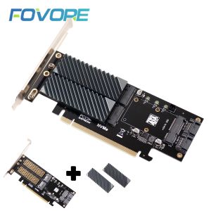 Batterier 3 i 1 NGFF och MSATA SSD -adapterkort M.2 NVME till PCIe 16x/M.2 SATA SSD till SATA III/MSATA till SATA -omvandlare+2 SATA -kabel