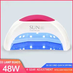 Vestidos Lampara Sun2C 48W 33LEDS Secador de unhas UV é adequado para sensor infravermelho de secador de unhas em gel uvled com salão de silicone rosa de silicone usado.