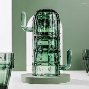 Weingläser Kaktusglas Tasse Set Trinkwasser Haushalt hohe Erscheinungsbild Stapelte Tee S Tugs Geschenk