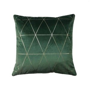 Pillow Golden Bronzing Thicken Velvet Cover Decorative Geometric Leaves Throw Pillowcase Sofa Room Decor