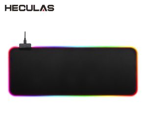 Heculas Gaming Mouse Pad USB Wired RGB Светодиодное освещение 7 красочные мышиные мыши Mouse 25x35см 80x30cm7016263
