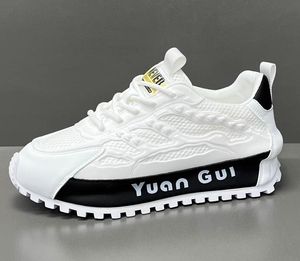 디자이너 여름 남자 순수한 ​​흰색 달리기 두꺼운 바닥 패션 메쉬 파티 여행 학교 스포츠 신발 땀 흡수