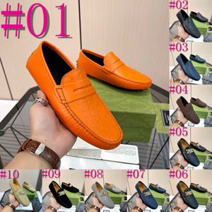 40Model 2024 Sapatos de couro genuíno Sapatos casuais salanos de designer italiano mocassins Marca de luxo deslizamento formal em sapatos de barco masculino Zapatos de hombre tamanho 4-12