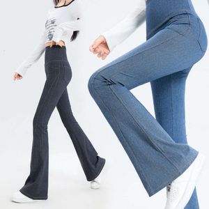 Kadınların dış giyim için kot barbie pantolon, hafif alevli yüksek bel, bel sıkma ve kalça kaldırma, 2024 Bahar Yeni Kadınlar Alevli Fitness Yoga Pantolon