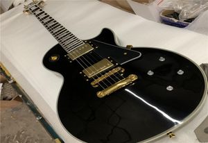 Toppsäljande anpassad butik svart skönhet elektrisk gitarr rose fingerboard bindningar humbucker pickups svarta gitarrer gitarra6685525
