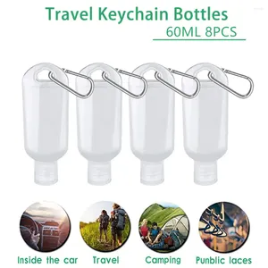 Storage Bottles 50s Drinking Glasses Cap Leakproof Keychain 8PCS Plastic Empty Containers Travel Flip Clear Cleaning Mens Mugs Modern