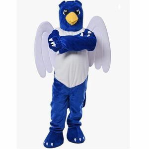 2024 Hot Sales Halloween Blue Eagle mit Wings Maskottchen Kostüm Kostüm Carnival Custom Fancy Kostüm Charakter Kostüme