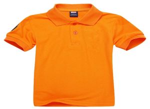 Dzieci Polo T shirt dla dzieci Lapel krótkie rękawy dziecięce polo tshirt chłopcy topy ubrania haft tee dziewczyna bawełna tshirts Orange5583408