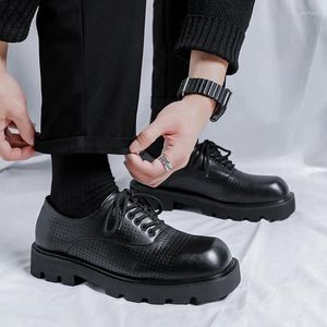 Casual Shoes Summer Men Breathable Formal Dress Leather Business British Loafers Designer Wedding Height Increasing