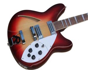 Fire Glo Vintage Sunburst 360 6 strängar Semi Hollow Body Electric Guitar Dual Input Jacks Triangle Mother of Pearloid Inlay Rose1496692