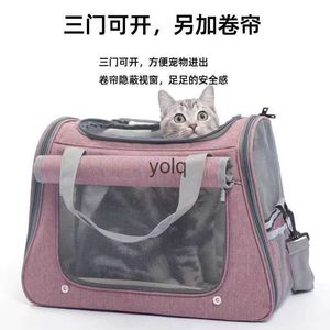 Cat Carriers Crates House Pet Bag New Fashion Trend Destable Portable Cross Oping Crossbody H240407