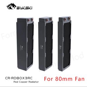 Cooling Bykski 240mm Copper Radiator 30/40/60mm Thick for 80mm Fan Server PC Water Cooling Heatsink Thermal Conductivity 108.9w/m.k