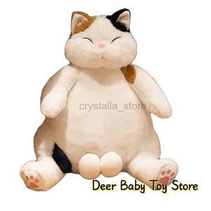 Filmer TV Plush Toy 35/45cm Lazy Japan Cat Doll som riktig fuzzy plysch fylld sittande djur leksak bruna svarta färgglada barn närvarande 240407
