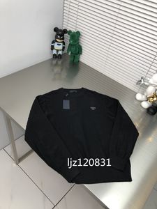 Suéter casual de malha de malha de malha redonda suéter clássico Triângulo Triângulo Pullover de malha de algodão longo de algodão preto e branco Sweater solto solto M-3xl