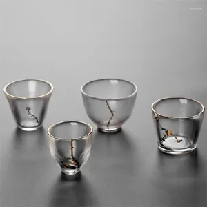 Cups Saucers Japanische Glas Master Cup Haushalt transparent kristallhitzebeständiger Teetasse kreative kleine Wasserbecher Office -Getränkeware