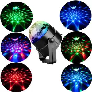 ストロボLED DJボールホームKTVクリスマスウェディングショーLED RGBクリスタルマジックボールエフェクトライトサウンド活性レーザープロジェクタードロップシップZZ