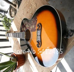 Hardcase Acoustic E -Gitarre SJ200 Singlecut Vintage Sunburst mit Fischer -Pickups 8891292