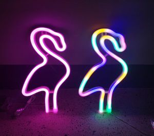 Many Stock Flamingo Neon Signs Led Decoration Holiday Lighting 7colors Options For US EU Market Night Lights 715days4314126
