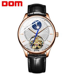 Dom Mens Watches 2019 En İyi Lüks Marka Otomatik Mekanik Saat Erkekler Deri İş Su Geçirmez Spor Saatleri M1260GL7M8147124