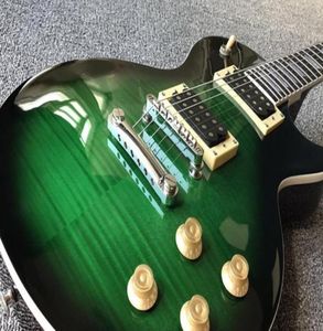 1959 Slash Anaconda Burst Flame Maple Top Green Electric Guitar Dark Brown Mahogny Body Tuilp Tuners Chibson Guitars4108445