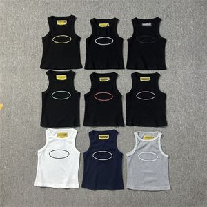 Designer Womens Top Tanks Vest T Shirts broderad bomullsblandning Yoga Dress Bra Vest Damer Solid Vintage T Shirt Femme