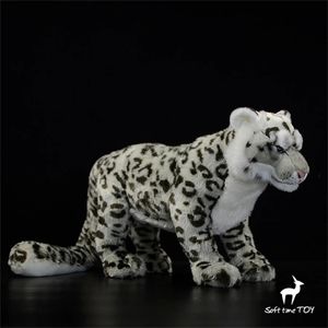 Anime de leopardo da neve fofo pantera de pelúcia para animais de pelúcia simulação simulação boneca recheada kawai brinquedo presente 240325