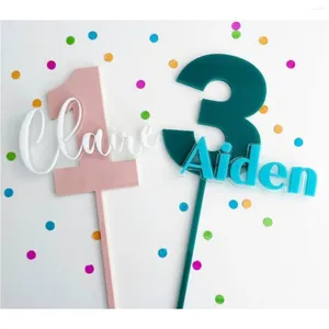 Party Supplies Custom Cake Topper. Age. Number. Personalized. Happy Birthday. Kids Name Cake. Celebration. Acrylic Topper