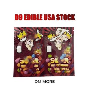 USA Stock Edible Gummies Worm Pefilled med paketpåse fylld med ätbar i förpackning