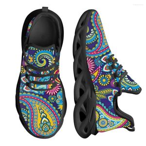 Lässige Schuhe Instantarts Blau Luxus Paisley Blumenmuster Sneakers Frauen 2024 flache Schnürzapatillas Mujer