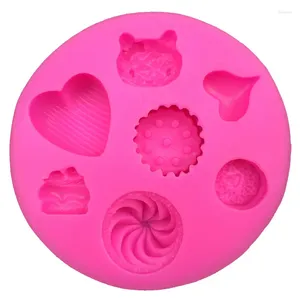 Baking Moulds Arrival Cartoon Cooking Tools Fondant Heart Ice Cream Cake Silicone Mold Decoration Biscuits Mould DIY E531