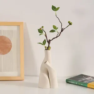 Vaser modern vas Creative Office Bookhelf Decor med torkad blomma inre estetik nordisk vardagsrumskonst hem