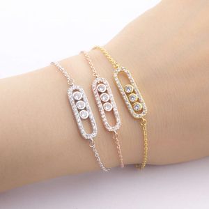 Forma geometrica in oro rosa Tre Flash Diamond in acciaio in acciaio inossidabile Fasci per matrimoni Bracciale per matrimoni