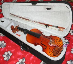 Nowe 44 skrzypce pełne z rozróżnieniem z kokardą Wysokiej jakości dorosłych Pinein Sine Panel 7981990