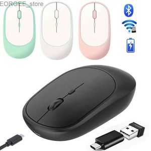 Möss trådlös laddningsmus dubbel-läge Bluetooth Compatible 2.4G USB Silent Mouse For Computers Laptops Tabletter MacBook Mause Y240407