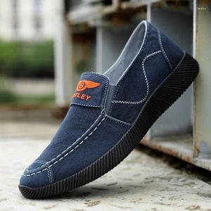 Casual Shoes Spring and Summer Mens Canvas Slip On Work Non-Slip Breattable Deodorant Sneakers