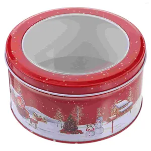 Förvaringsflaskor jul tennlåda kakan lock dekor tinplatta burk containrar järn sockerfodral med lock barn barn