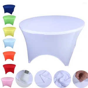 Table Cloth Stretch Solid Color Cover Round Cocktail Spandex Tablecloth For Wedding Banquet El Buffet Desk Cloths Decorations