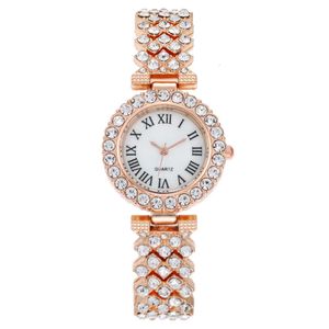 Fashionable Roman Patterned Diamond Inlaid Women's Quartz Bracelet Women's Watch