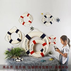 Wall Decoration Mediterranean lifebuoy model pendant kindergarten childrens room marine theme background wall Home Decor 240403