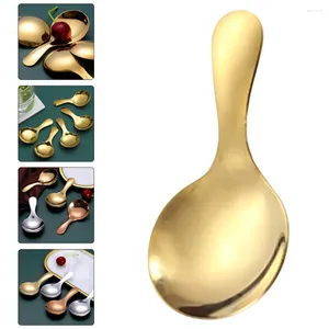 Kaffeeschaufeln kurze goldene Löffel Edelstahl Round Scoop klein für Kanister