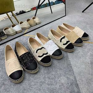 New Casual Tweed Shoes Casual Fisherman Shoes Classic Fashion Leather Shallow Mouth Flat Bottom Stirrups Woven Twine Ballet Designer Sports Lefse 3542