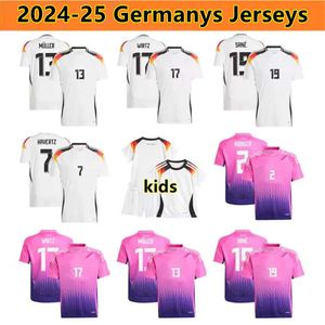 Gh 24 25 Germanys Soccer Jersey 2024 Euro Cup HAVERTZ BRANDT SANE National Team Football Shirts 2025 Men Kids Kit Set Home White Away Purple GNABRY MULLER HOFMANN