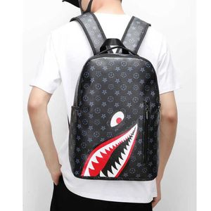 New Leisure Shark Backpack Business Large Capacity Men's Backpack Campus High Beauty Book Bag Outgoing Travel Bag