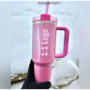 Stanleliness cobrand Winter Cosmo Pink Wassermelon Mondschein 11 Quencher H20 40 Unzen Edelstahl Tumblers Tassen mit Griffdeckel und Strohautos Becher Wasserflaschen u j7pk