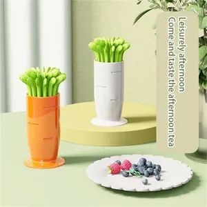 Forks Small Fork Cute Style Fresh And Colorful One Is Versatile Convenient Anti Slip Design Fruit Kitchen Utensils Storage Box