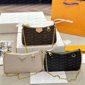 Neue Hot Sale Designer -Tasche Frauen Crossbody -Umhängetaschen Kette Brieftasche Lady Easy Beutel auf Riemen Geldbeutel Buchstaben geprägte Blütenstreifen Luxusmarke Handtaschen Handtaschen