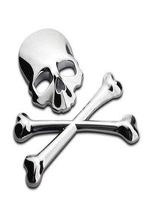 Metal 3D Skull Car Motorcycle Adteners Skulls Skeleton Crossbones emblemach Badge Decqual Car Stickers Acessórios6436441