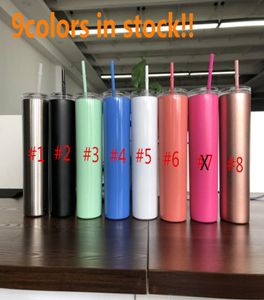 9colorsskinny tumbler 20oz taper tumblers stainless steel tumbler vacuum insulated Wine Mug Cup car cup Unique Gift for Woman3914359