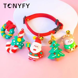 Dog Collars Christmas Collar Tree Gift Cute Elk Cat Necklace With Bell Adjustable Kitten Festival Neck Grooming Supplies