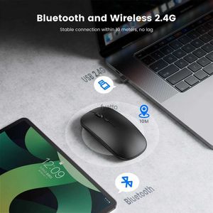 Topi Bluetooth Wireless Mouse Computer che ricarica Mauser silenzioso Mauser ergonomico Ultra-sottile USB H240407